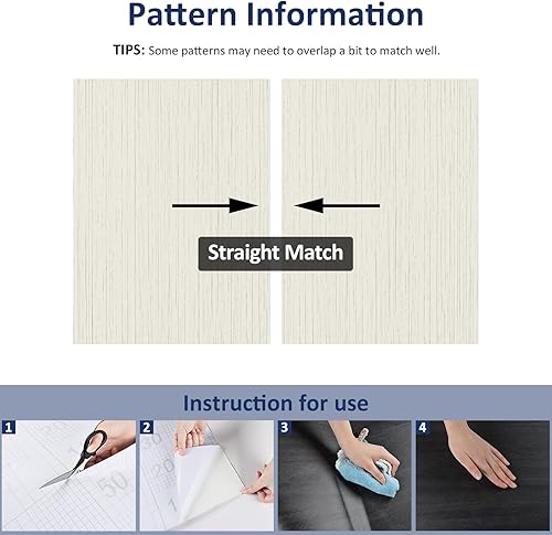 Miniatura 9 de WESTICK Papel tapiz de tela sintética con textura, papel de contacto autoadhesivo de vinilo para dormitorio, armario, escritorio, mesa, 15.75 x 80