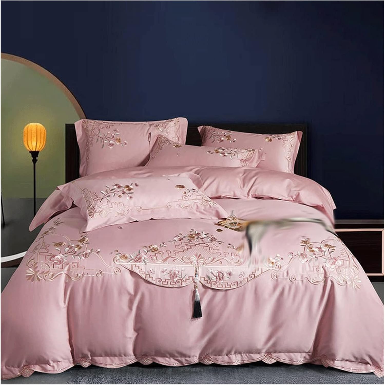 Patchwork Quilt Cover Satin Cotton Bedding Set Sheet Bedspread Pillowcase Bed Linings (Color : D, Size : 1.4 * 1.8m)
