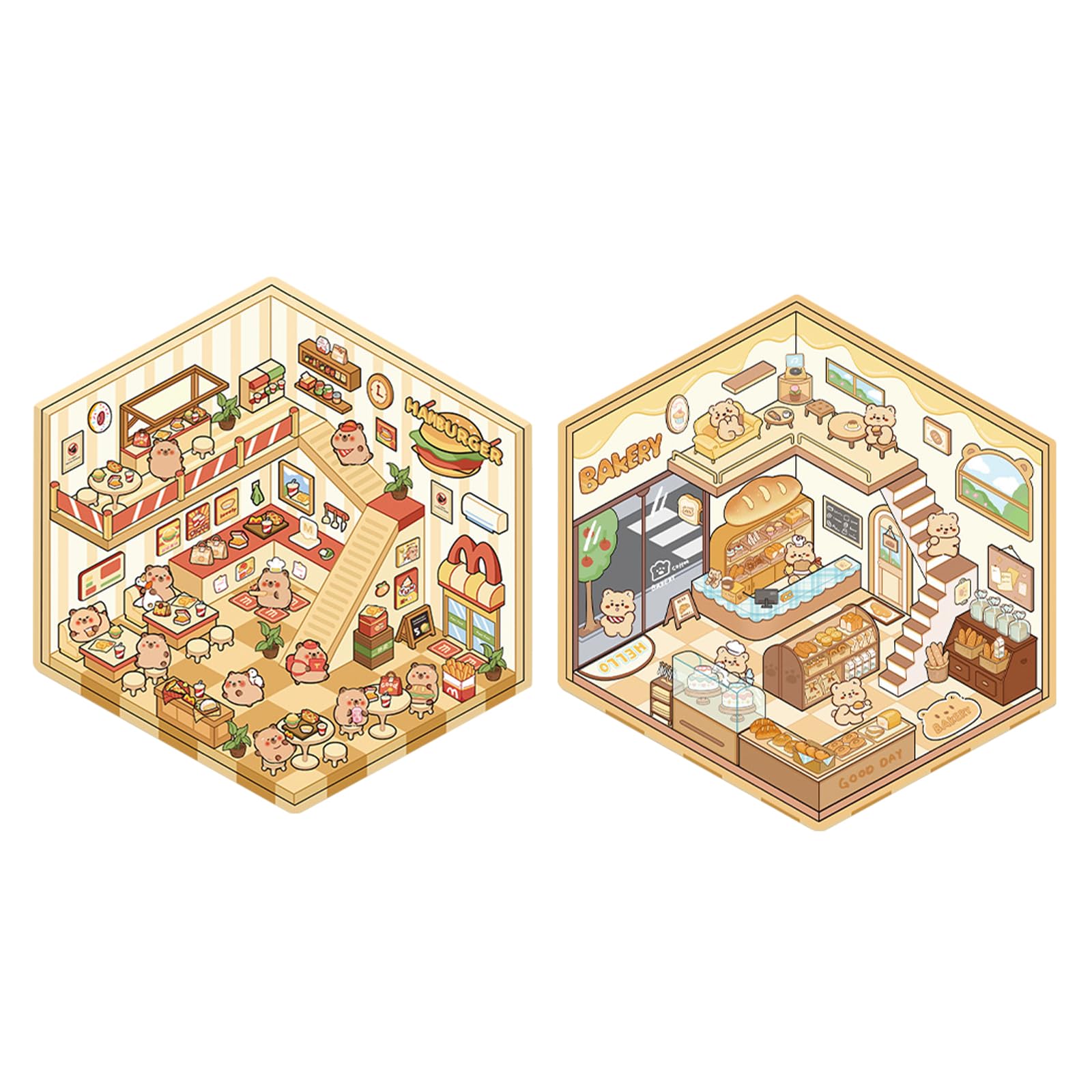 2 juegos de calcomanías 3D para decoración creativa, bonitas calcomanías para hacer tu propia tienda de casa para regalos (azul) — view 9