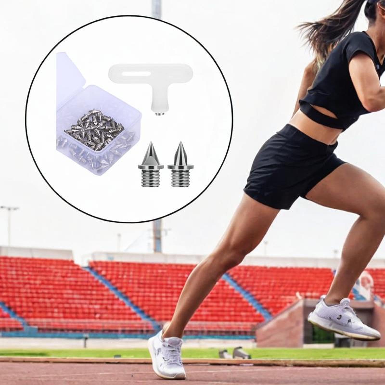 50 Pointes D'orteil Pour Chaussures De Sport + 3 Dégrafeurs + Sac De Rangement - Acier, Longueur 7 Mm