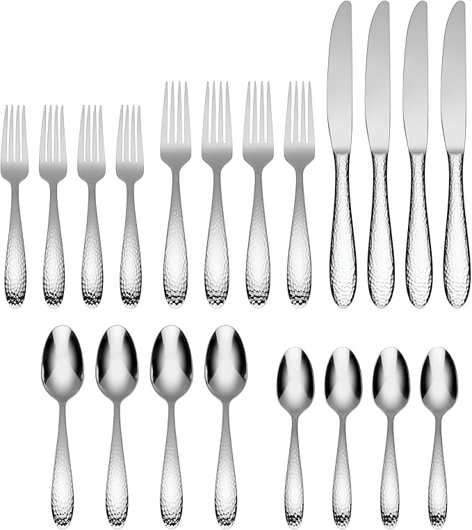 Oneida Reyna 20 Piece Set, Service for 4, 18/0 Stainless Steel, Silverware Set