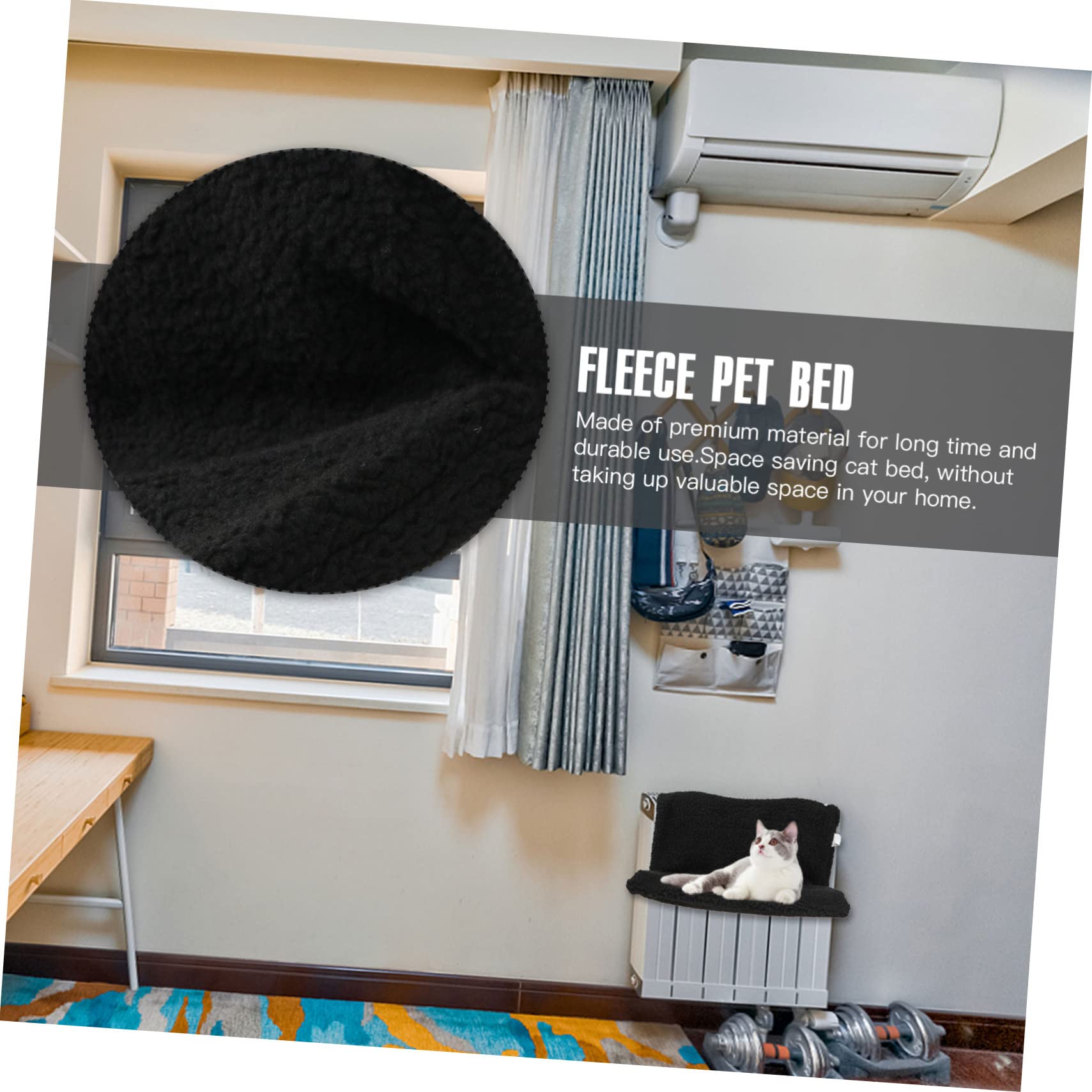 Hamac pour Chat Radiateur Lit Suspendu à Cadre Métallique Noir