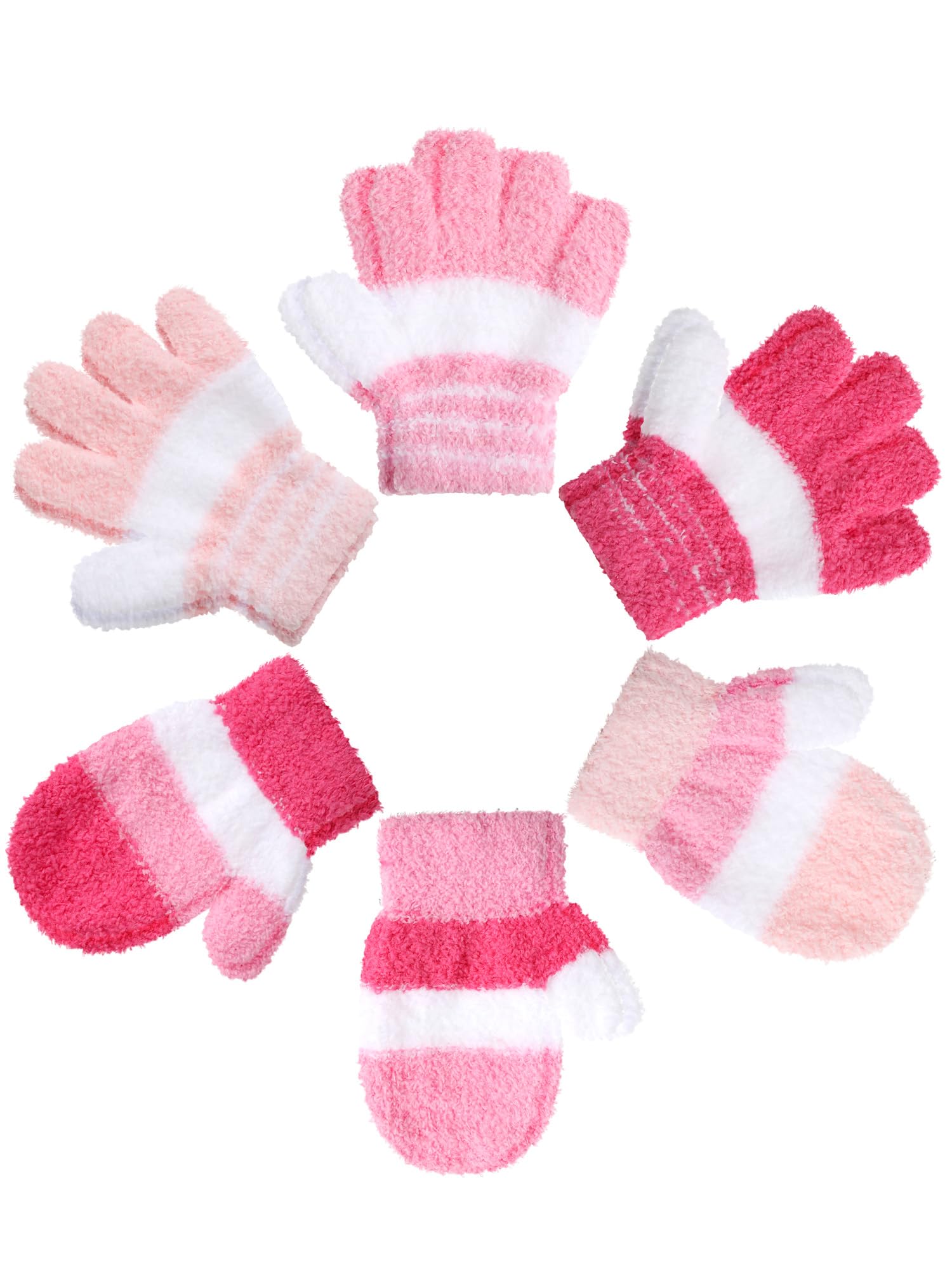 SATINIOR 6 Pairs Toddler Kids Mittens