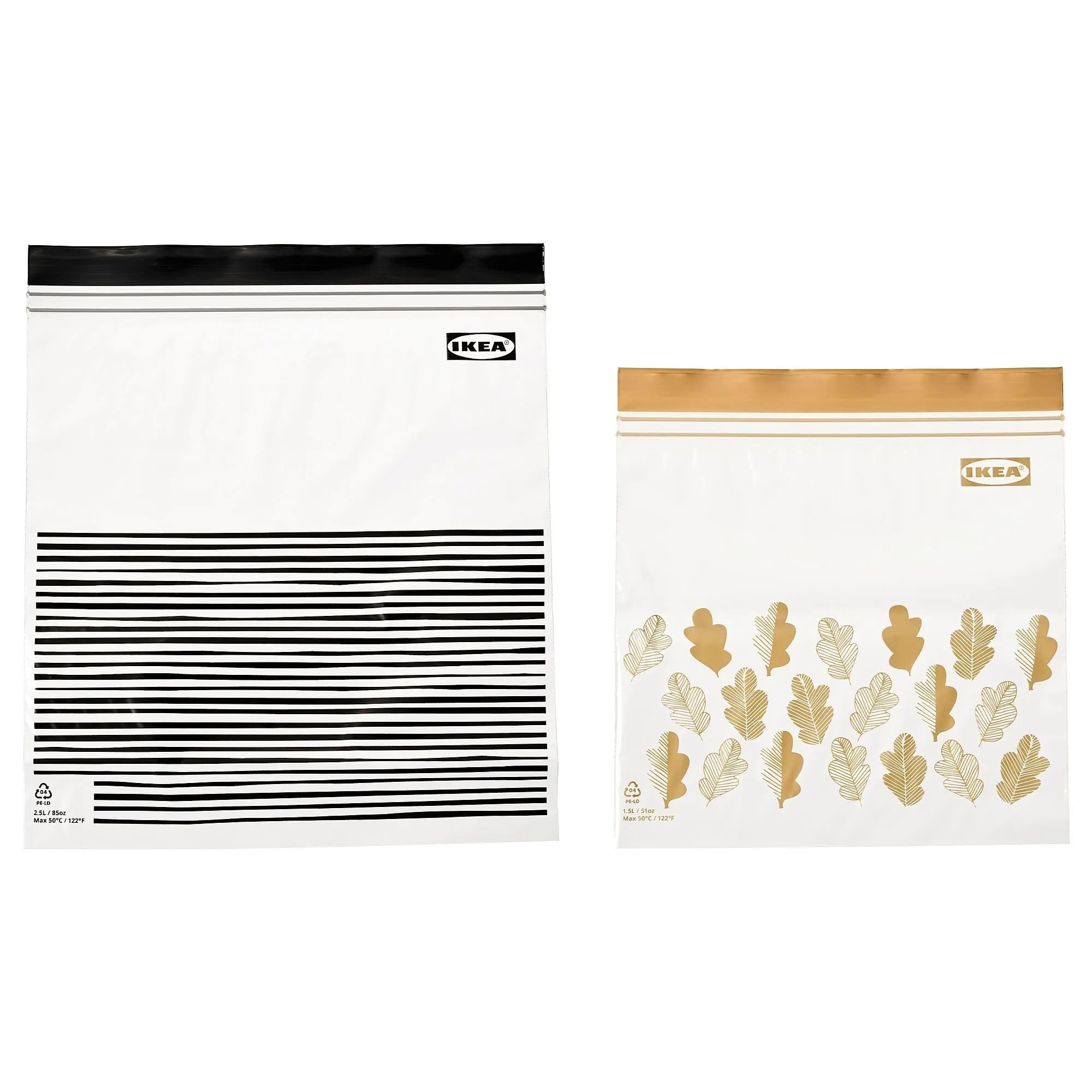 50 IKEA resealable bags (ISTAD) - GREY - ziplock - food freezer sandwich bags - 25 x 1.2L + 25 x 2.5L …