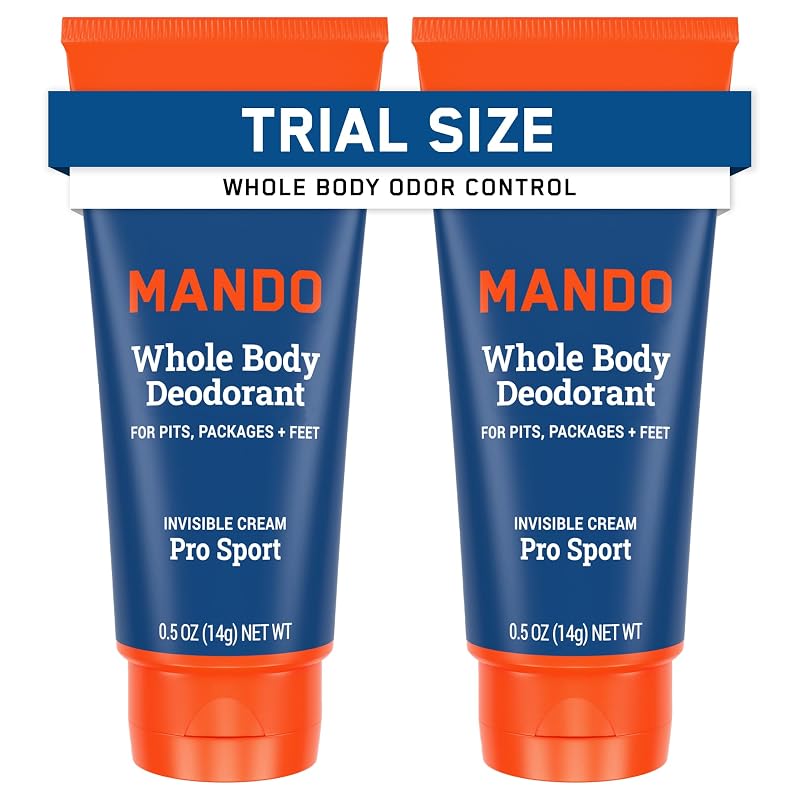 Desodorante corporal Mando Pro Sport em creme, mini tamanho viagem, Pacote com 2