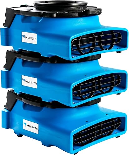 Miniatura 4 de MOUNTO 14hp 1200cfm 2 velocidades de bajo perfil aire mover piso alfombra secador ventilador ventilador para la restauración de daños por agua