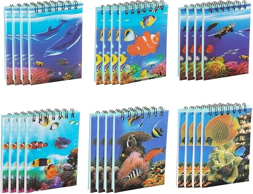 Juvale Bloc de notas en espiral con diseño de animales oceánicos (2.75 x 4.25 pulgadas, paquete de 24)