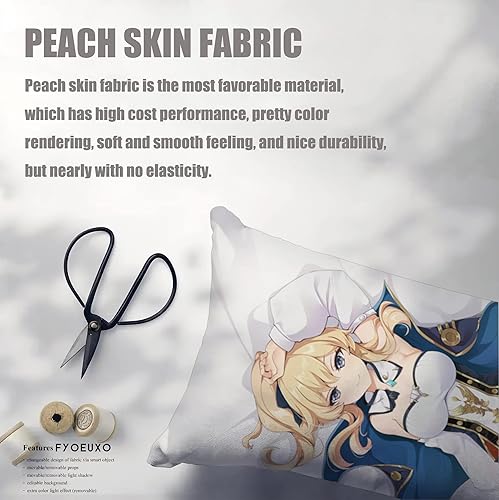 Miniatura 2 de Anime Jean Game Genshin Impact Role Series - Funda de almohada corporal para abrazar, doble cara impresa de 59 x 19 pulgadas, funda de almohada