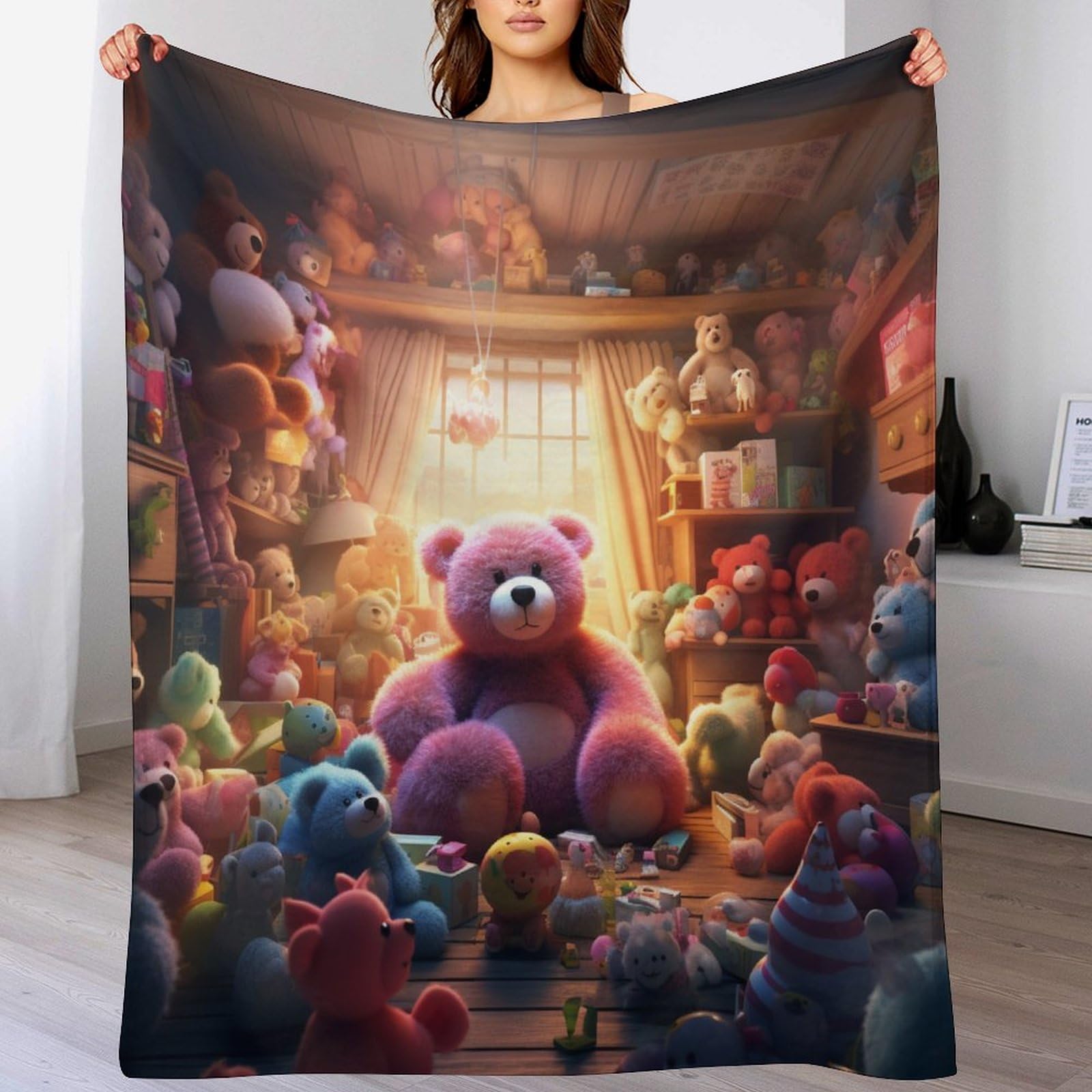 Couverture ours mignon idée cadeau douce pour lit enfant et adulte