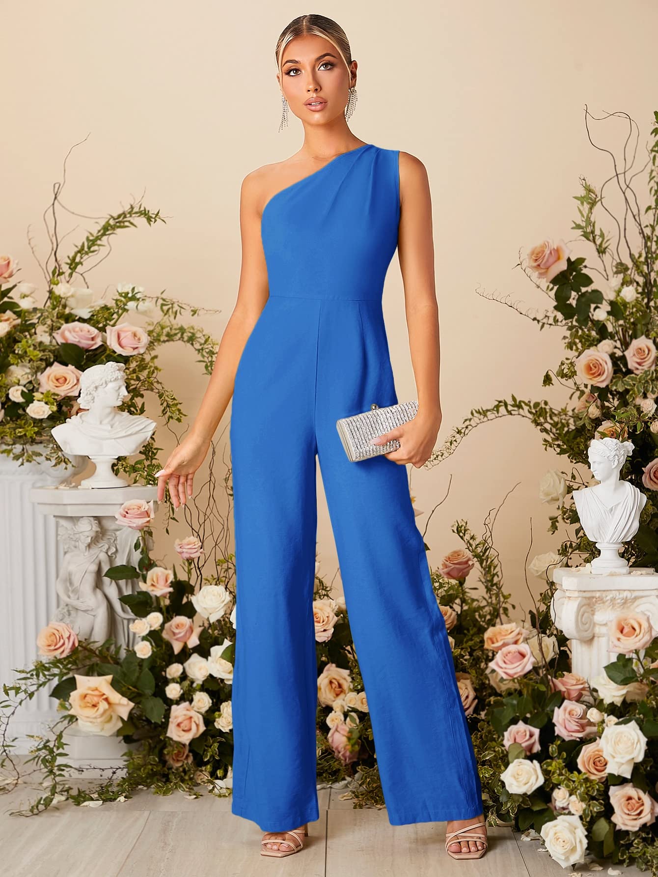 ♡ RANCLIC one shoulder rompers♡ FYEARFOX Womens Summer Off One Shoulder Rompers Short Sleeve