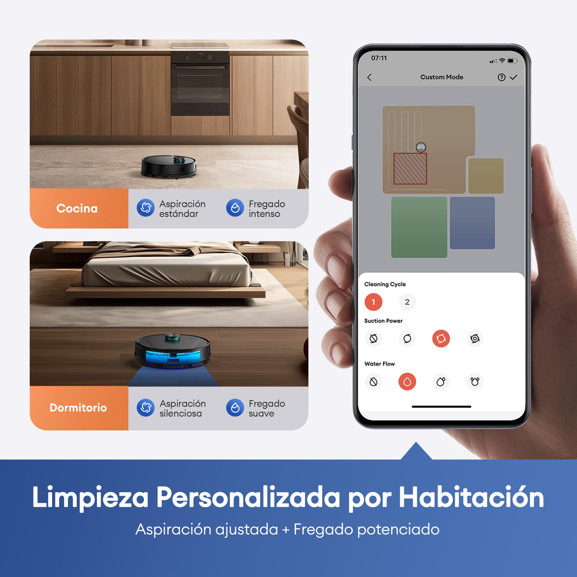 Ultenic Robot Aspirador 6000PA con Fregado, LIDAR, 150Min Autonomía, App y Voz para Suelos Duros y Alfombras - Ideal para Hogares con Mascotas