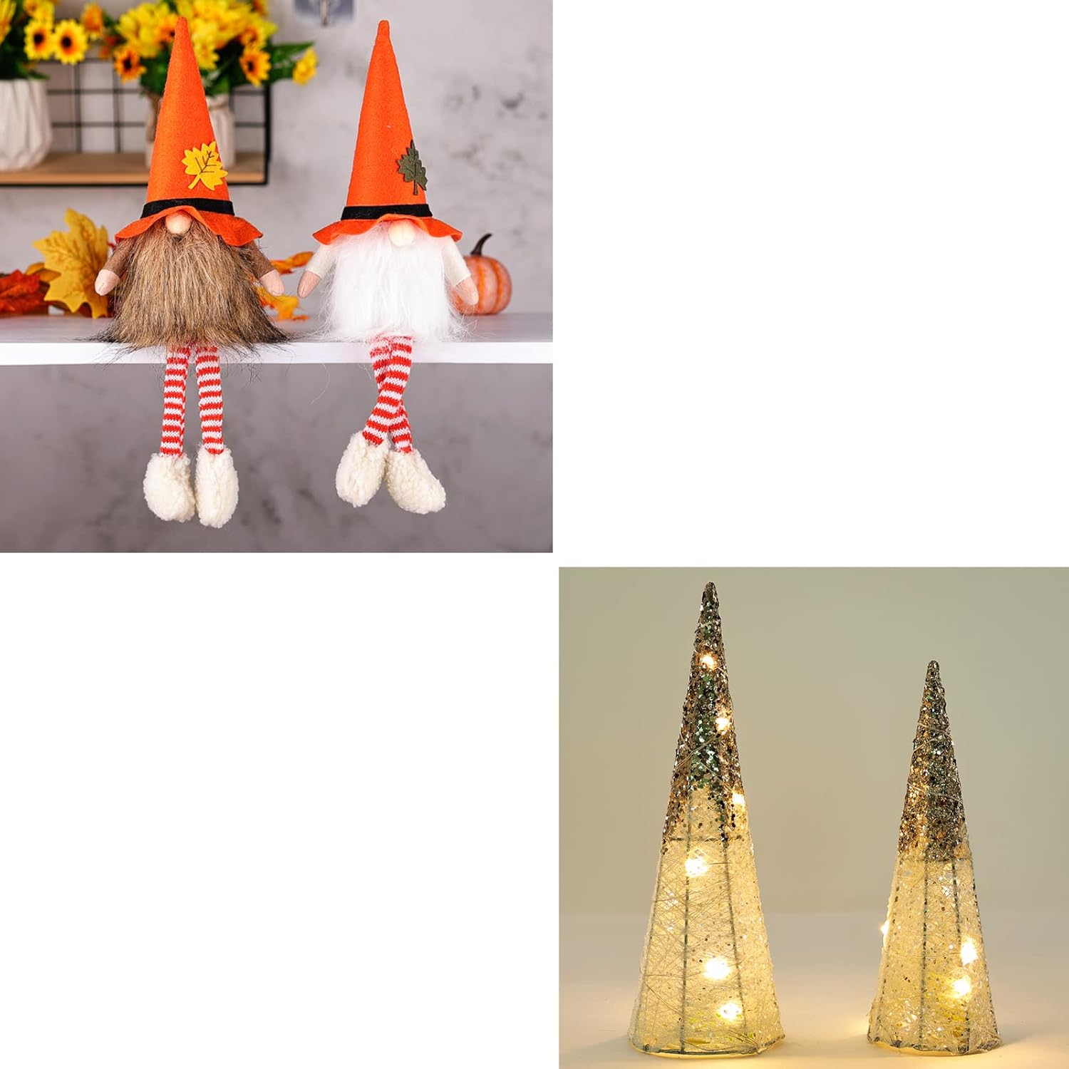 Fall Decorations for Home and Lighted Christmas Table