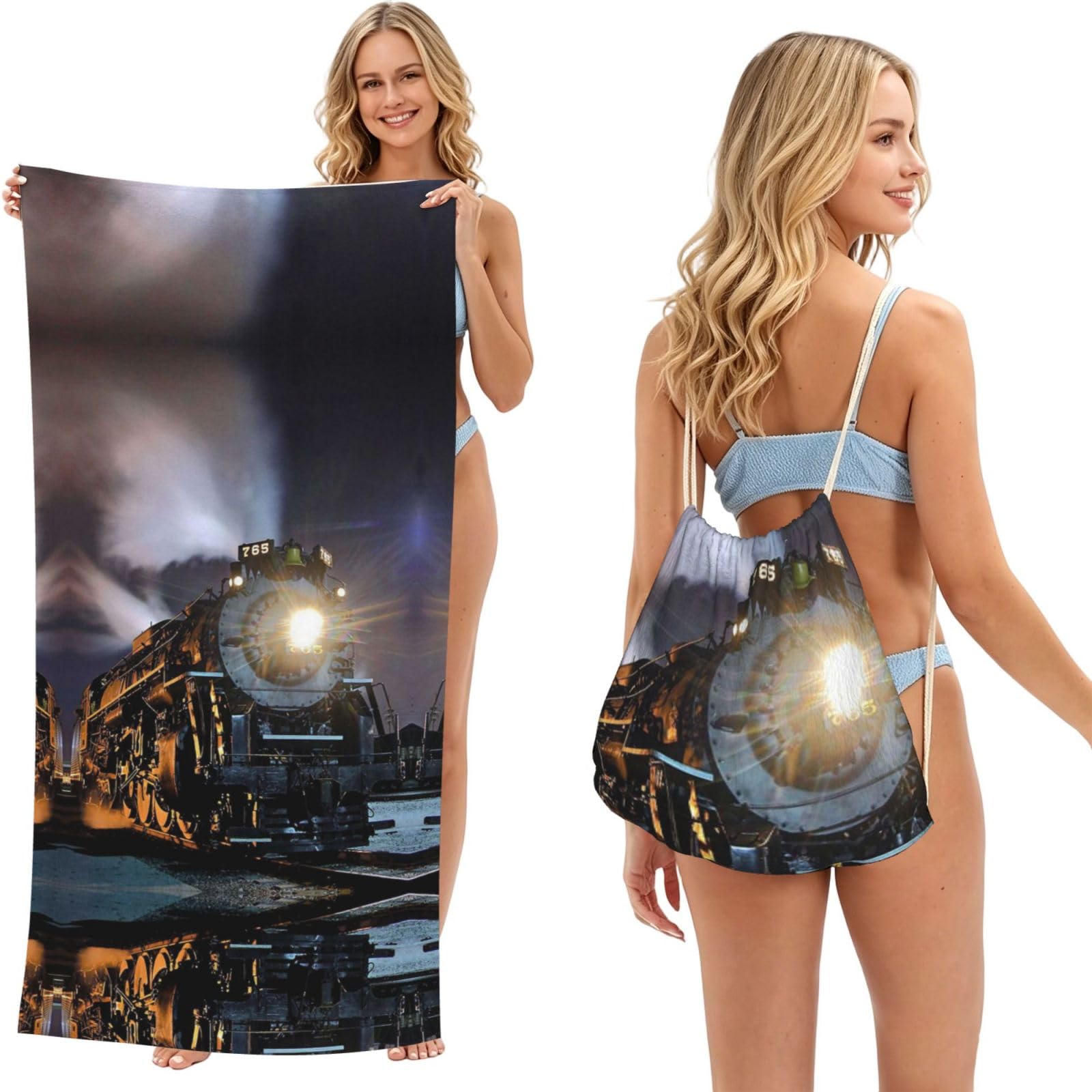 Serviette de plage avec sac de transport compact anti-sable pour douche et piscine