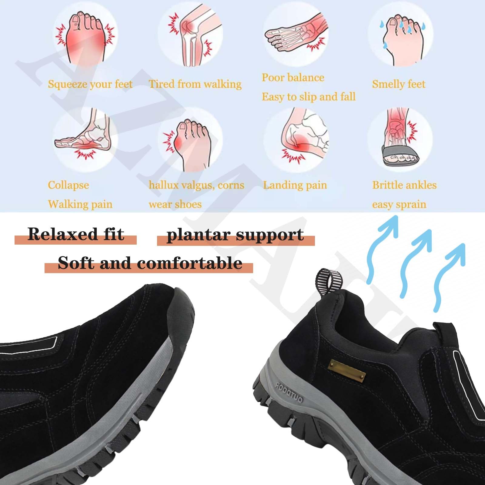 Homme Waterproof Chaussures Basses De Randonnée Et Trekking Chaussures de randonnée à Enfiler pour Homme Respirantes Imperméables et Antidérapantes,Bleu,43/265mm