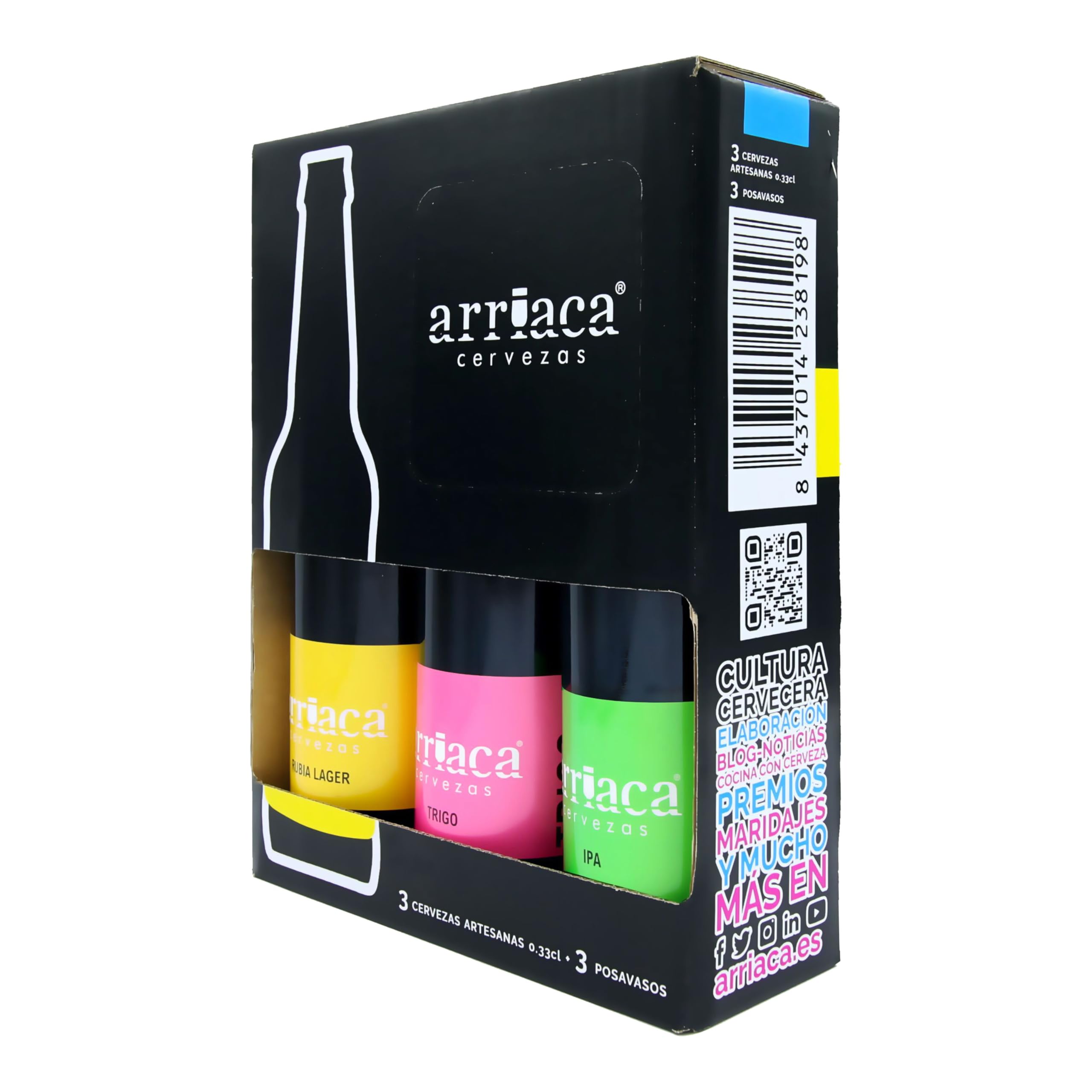 Cerveza Artesana Arriaca Estuche Pack Regalo Degustación 3x33cl (Caja de 8 estuches)
