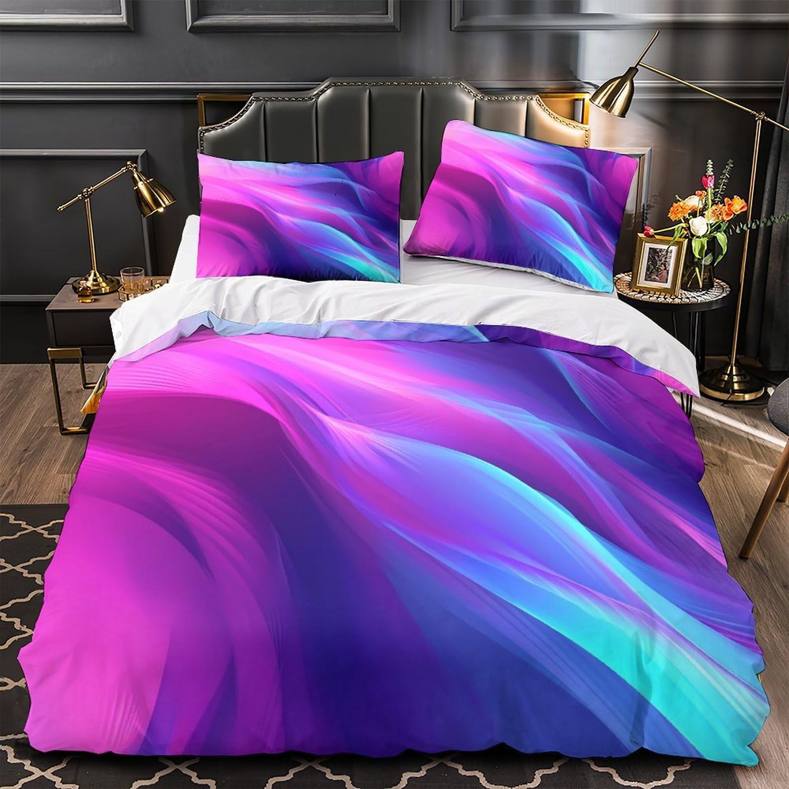 Parure de lit hypoallergénique avec fermeture éclair microfibre 260x220cm