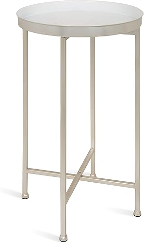 Miniatura 80 de Kate and Laurel Celia - Mesa redonda plegable de metal, negro con base dorada Dorado/Negro,Dorado/blanco,Negro -,Negro/Oro,Negro /Gris,Negro,