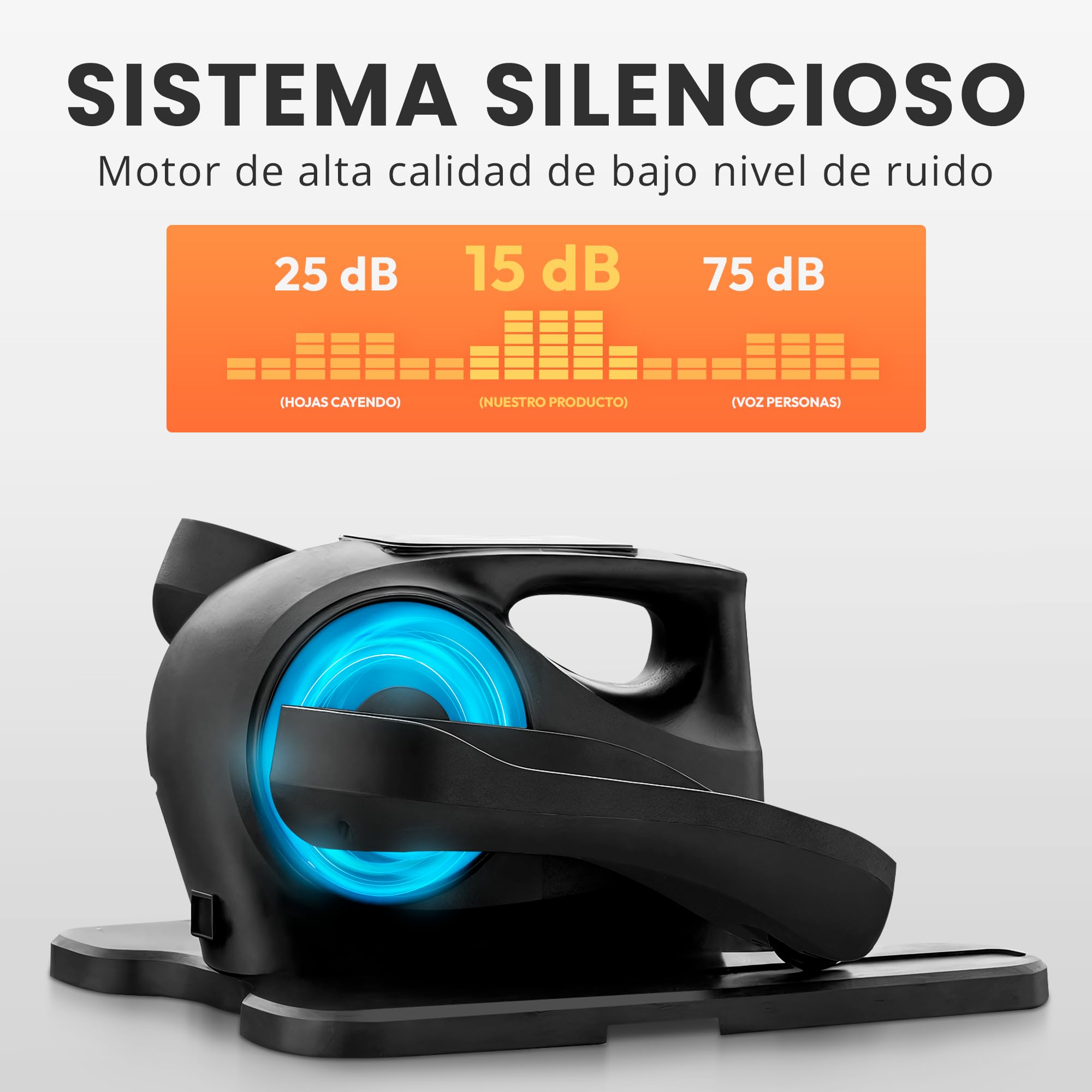 JUPPLIES Mini Eliptica Eléctrica para Personas Mayores con 12 Velocidades y Control Remoto - Pedaleador Eléctrico Silencioso con 2 Bandas de Resistencia, Pantalla LED, Pedales Antideslizantes