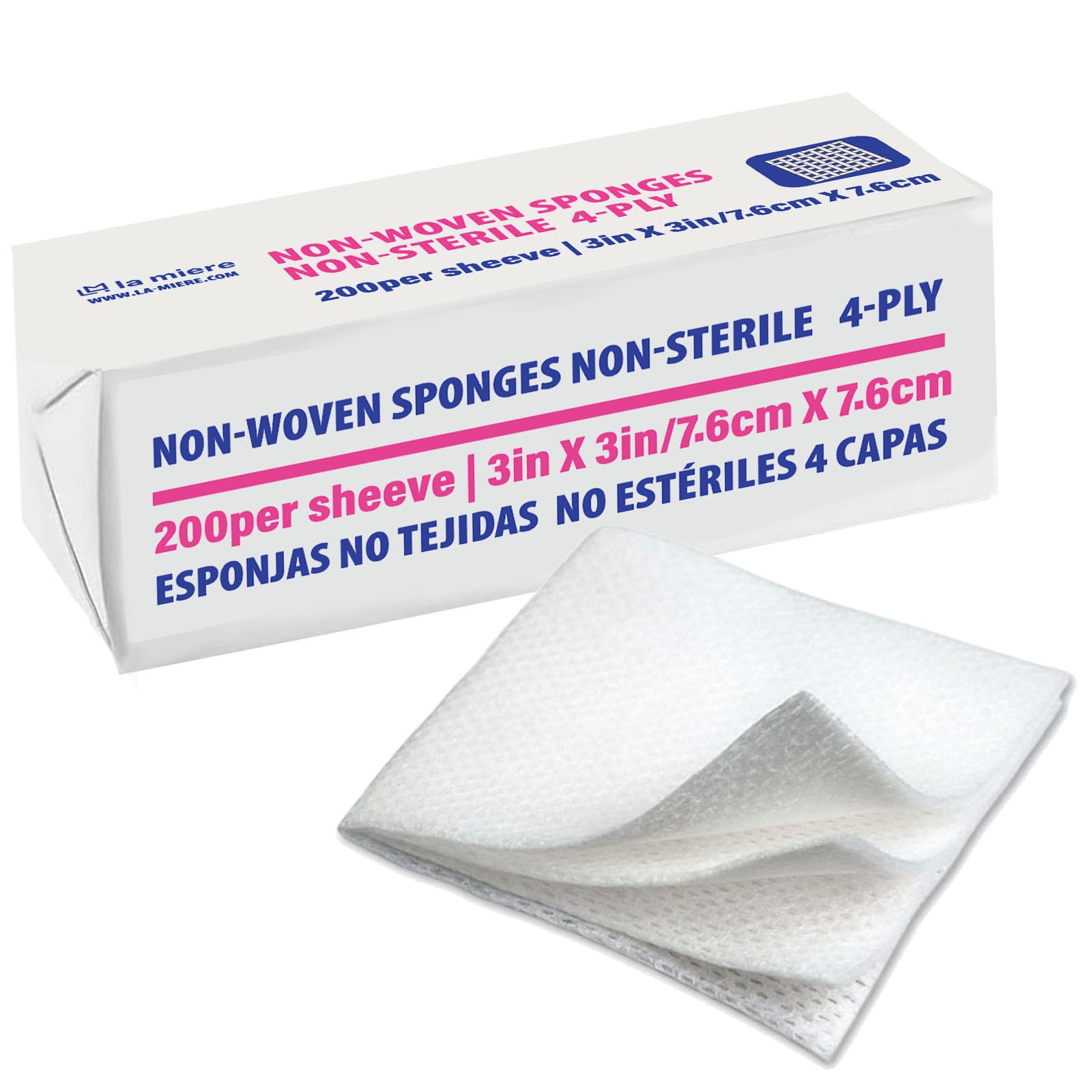 4"x4" 200 Pack Non-Woven Sponges 4-Ply Medical Sponges Non-Sterile — Amazon image 18