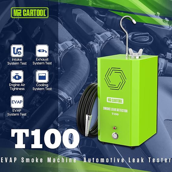 MR CARTOOL T100 EVAP Smoke Machine Automotive Leak Tester, 12V Car EVAP Leak Detector