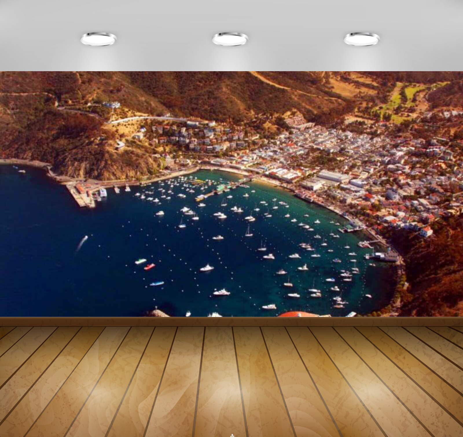 Avikalp Exclusive Awi2417 Bay Santa Catalina California View from Plane Full HD Wallpapers (274cm x 213cm)