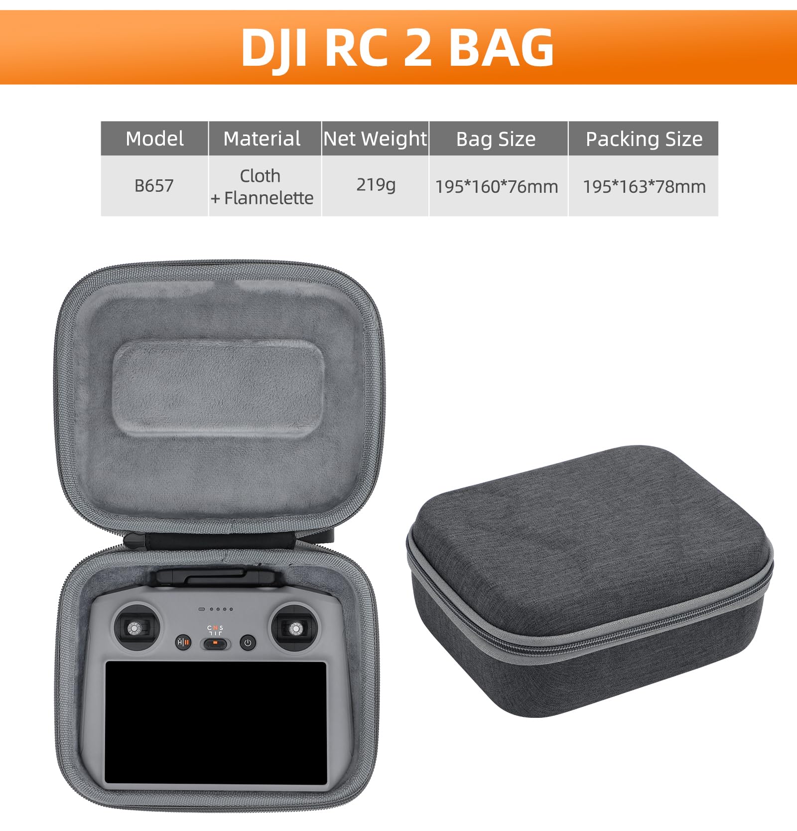 Custodia per DJI Air 3S 3, borsa da viaggio portatile, accessorio per droni, Drone Bag+rc 2/1 Bag, 25.2 x 15.1 x 10.1 centimeter, Custodia per droni