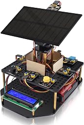 KEYESTUDIO Kit électronique de Suivi Solaire DIY pour Arduino UNO, capteur de température et d'humidité, capteur de lumière BH1750, etc. Cadeau de Programmation éducatif pour Adolescents Adultes