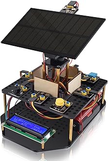 KEYESTUDIO DIY Solar Tracking Electronic Kit for Arduino, Smartphone Charging Module, Temperature Humidity Sensor, BH1750 Light Sensor and More Educational Programming Kit for Teenagers Adults 15+