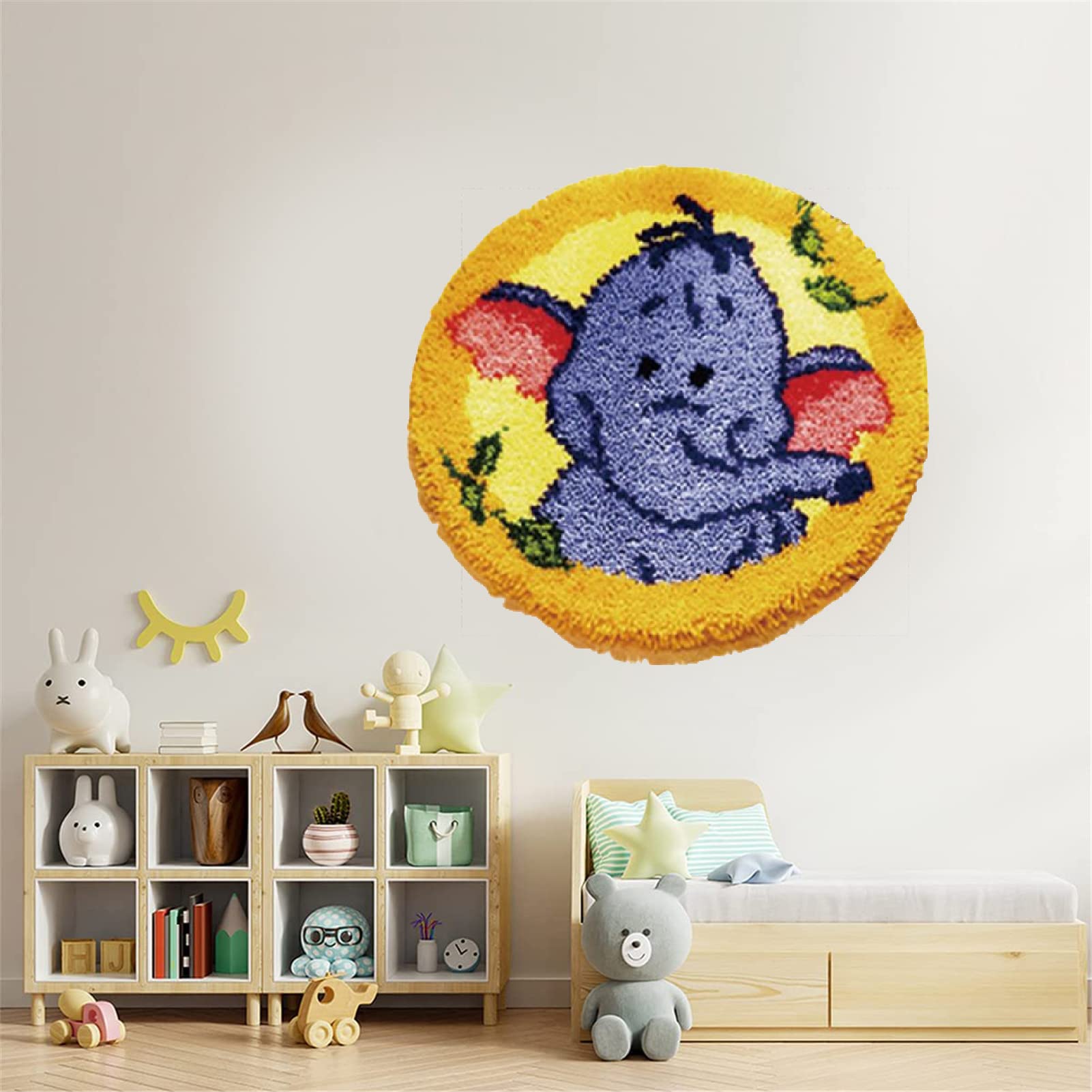 DIY Teppich Knüpfset Roter Vogel - 55x75cm Latch Hook Kit Mit Häkelnadel & Garn