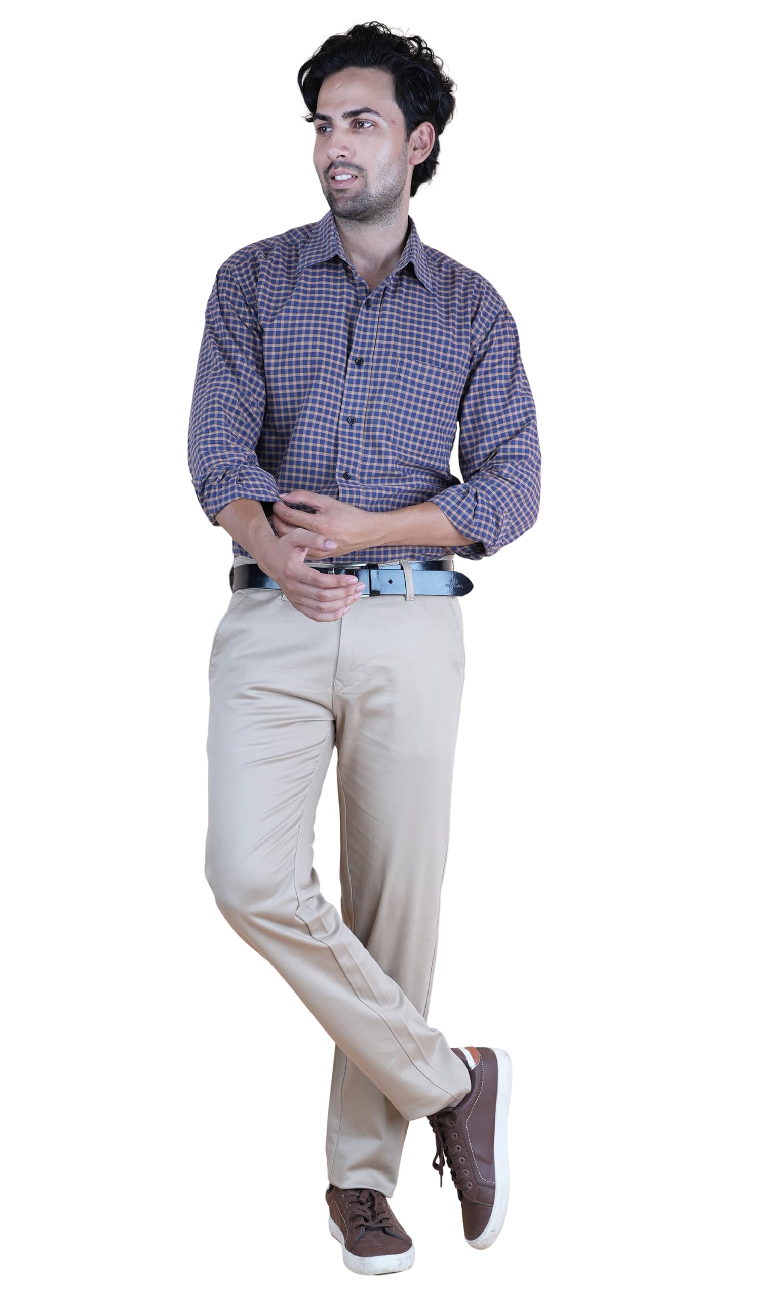 torra Men's Black Relaxed Fit Smart Cotton Casual Trousers (in, Numeric, 30, Regular, Khakhi)-picture-38