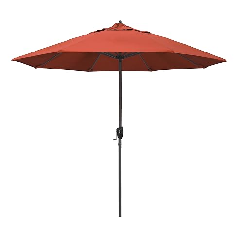 9' Round Aluminum Outdoor Deck, Pool or Patio Umbrella, Crank