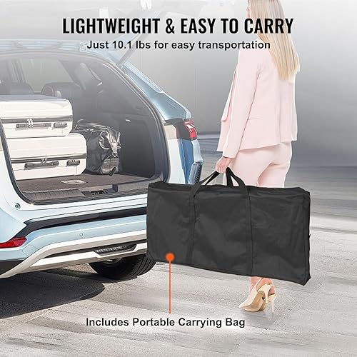 Miniatura 7 de VEVOR Mesa de bar portátil plegable, mesa de podio para interiores, exteriores, fiestas, picnic, exposición, incluye funda de transporte, estante de