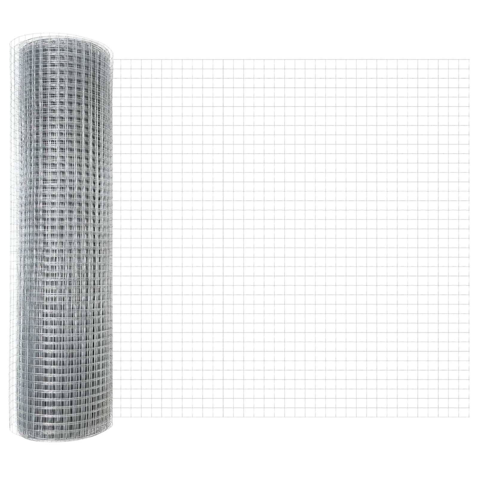 Welded Wire Fence Silver 0.4 x 100 m, Durable Garden Fencing for Outdoor Security, Modern Rectangular Mesh Barrier for Terrace Yard Pet Enclosure, Easy Assembly Rust-Resistant Wire Netting 12 kg