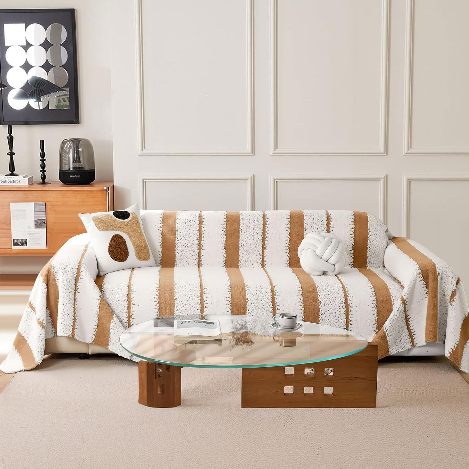 ASMIZ Couch Cover for 3-4 Cushion Couch Sofa, Pet Friendly Sofa Cover