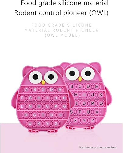 Miniatura 2 de Juguete sensorial de burbujas para presionar, juguete de silicona para aliviar el estrés, ABC alfabeto en forma de búho, herramientas educativas de