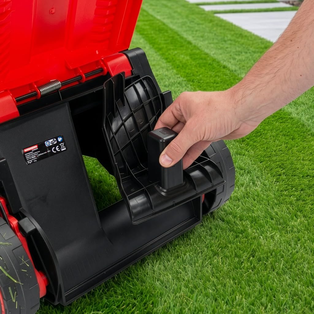 Kosiarka akumulatorowa do trawy 33 cm, 450 W | 450 W, 2 x akumulator 20 V 4 Ah, Kosz 32 l, Regulacja 25–65 mm, Mulczowanie