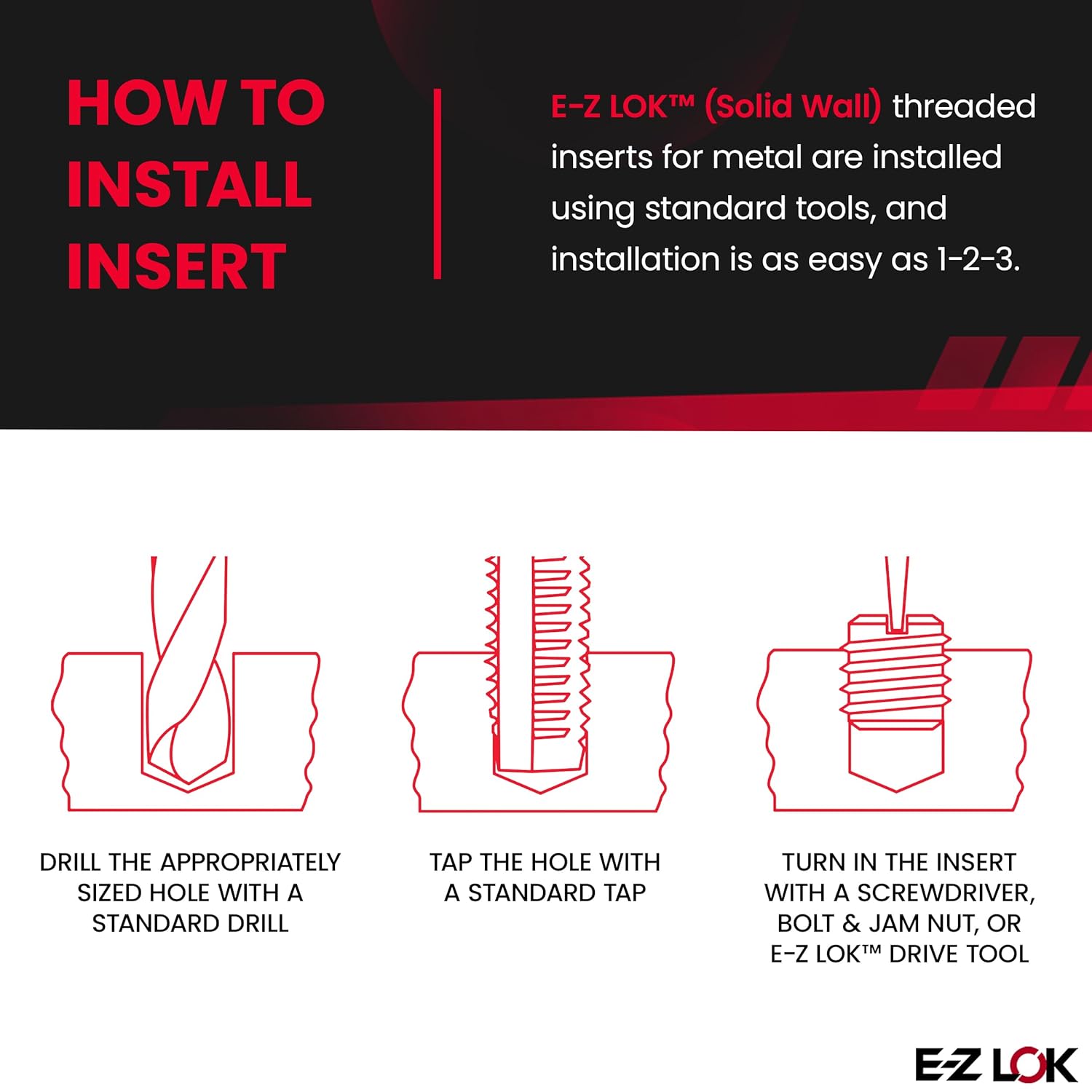 E-Z LOK Threaded Insert for Metal 12L14 Carbon Steel Thread Inserts 5/8-11 Internal Threads, 1-8 External Threads, 0.781 Length, Pack of 5, Total 25 Count