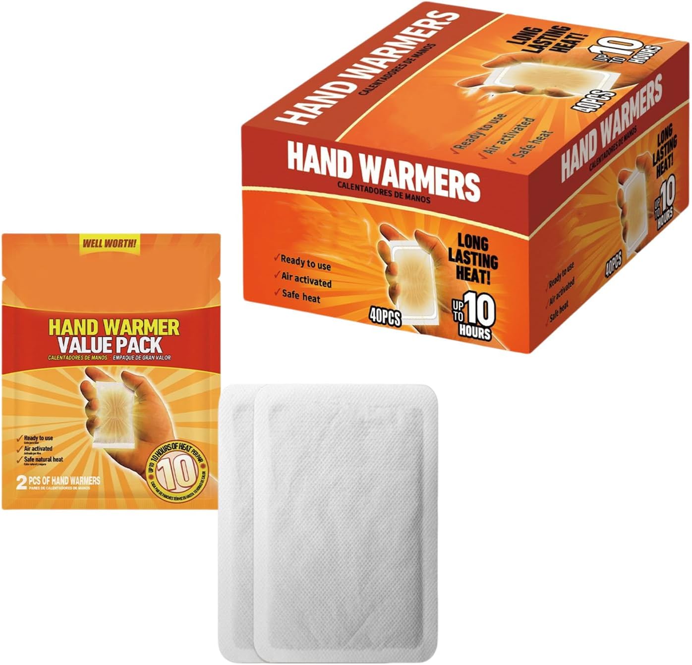 40pcs Pocket Hand Warmers Long Last Warmth for Teenages for Winter Activities and Daily Use Instantly Relief Warmers Portable Warmth