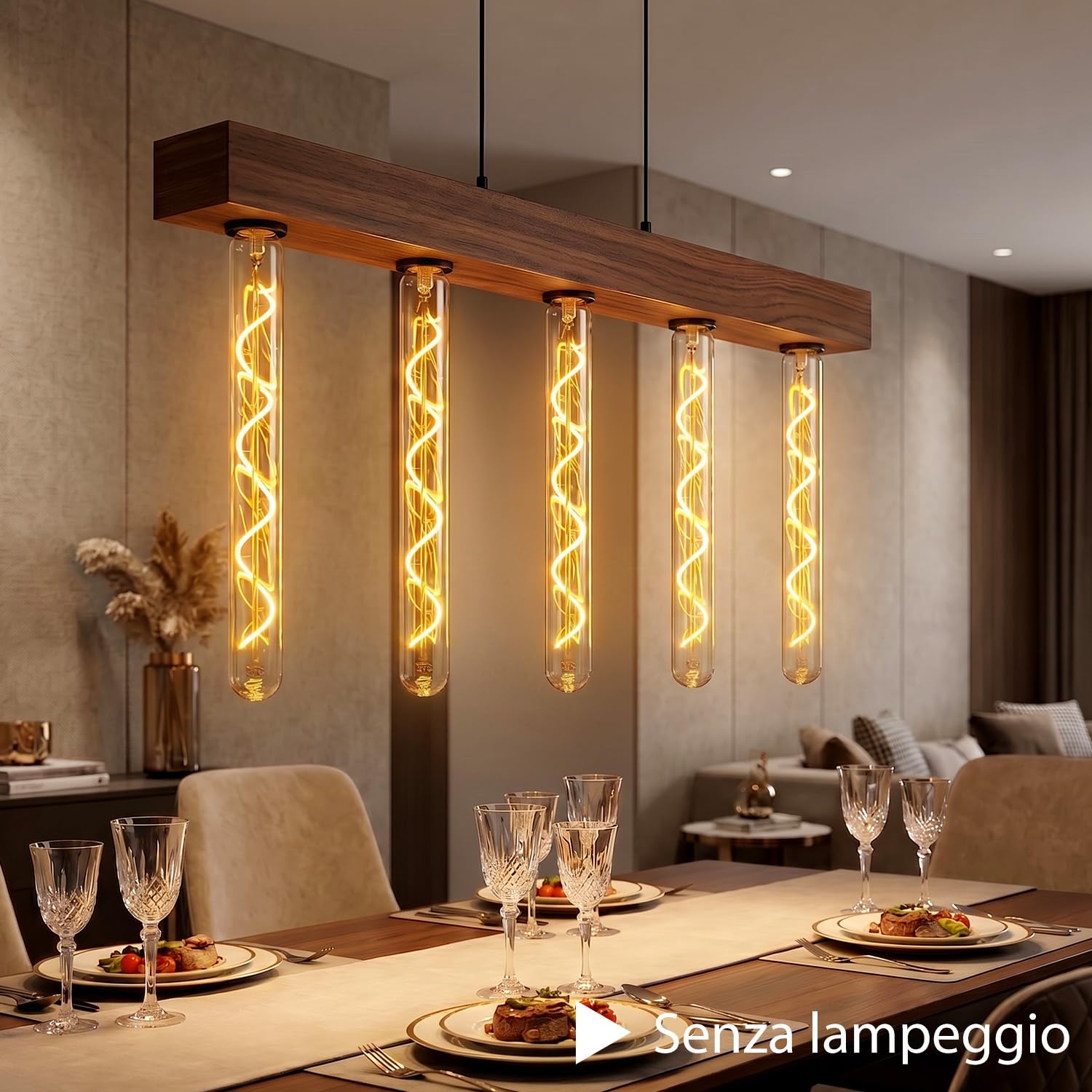 Edison Retrò Lampadina E27, E27 LED Retrò Lampadina 4W Regolabile 30 cm di Lunghezza T30 Retro Lampadine LED luce vetro custodia decorazione soggiorno, caffè e bar - 4 pezzi