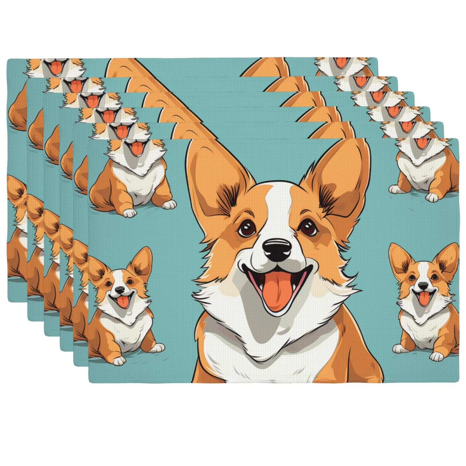 Set de table Corgi anti-tache et pliable pour protéger votre mobilier