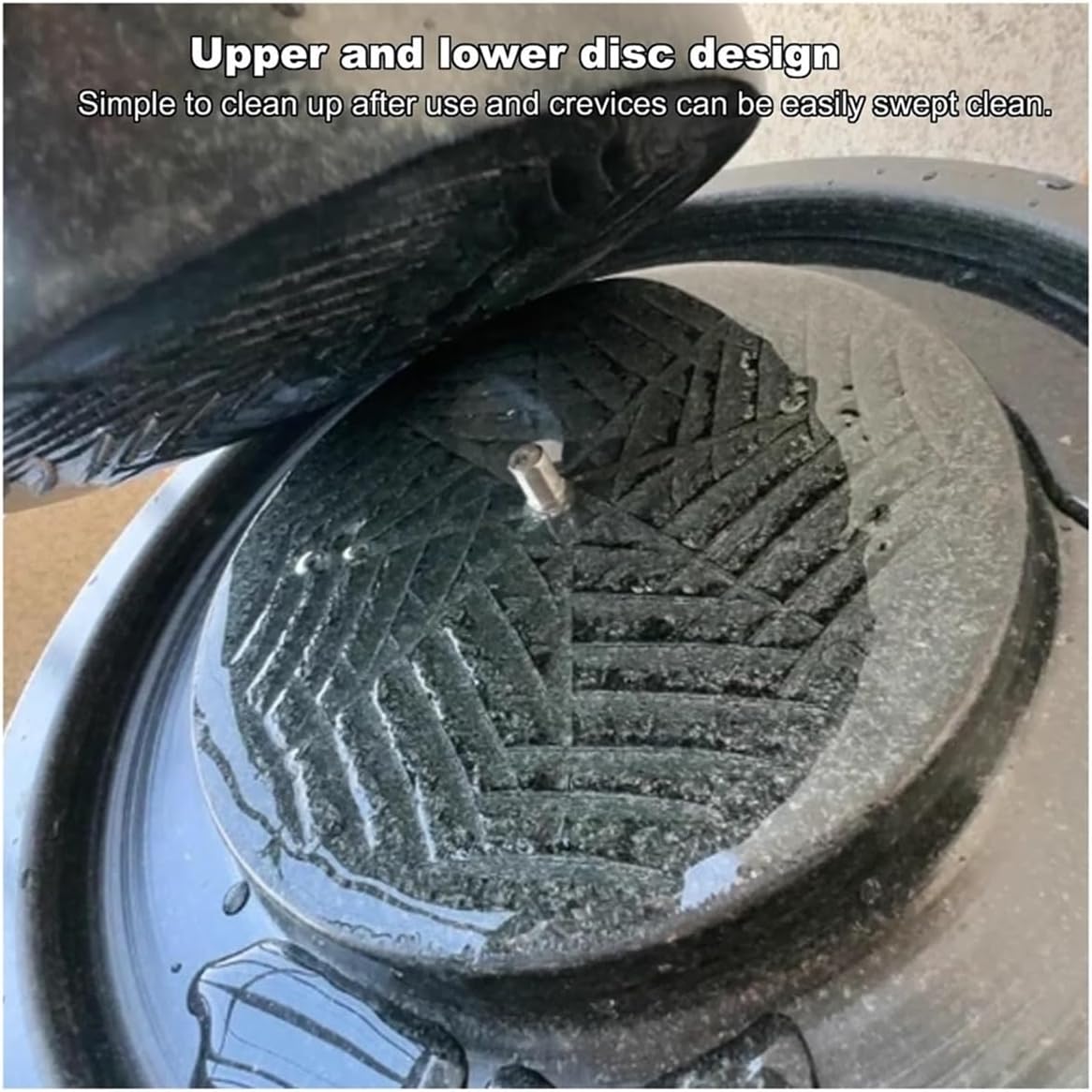 Vintage Home Handmade Stone Mill,Handmade Stone Mill/Grinder,with Vintage Wooden Stand,Suitable for Grinding Wheat,Rice,Almonds(25cm/9.8in)