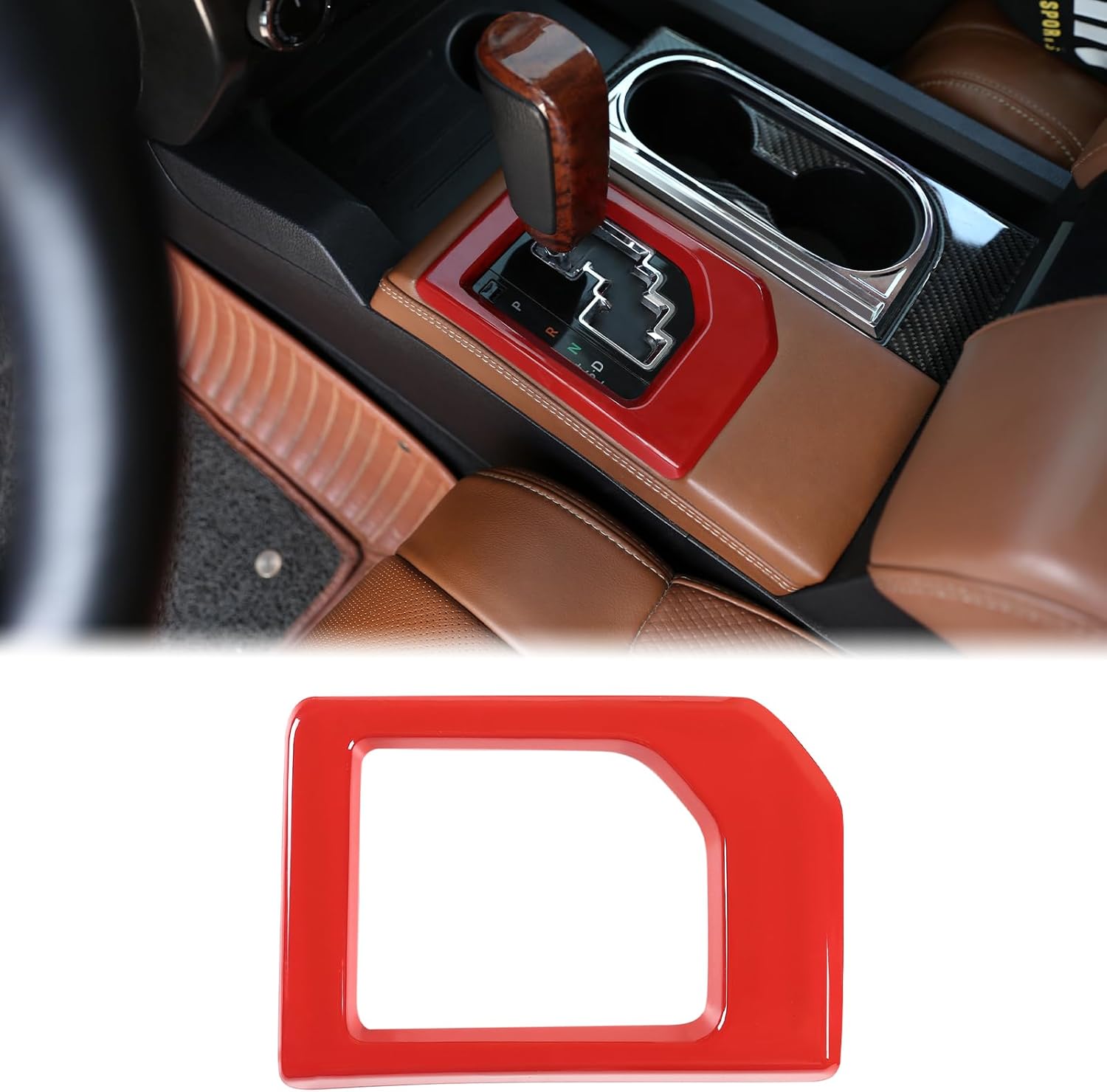 Aunginsy Center Console Gear Shift Panel Trim Cover Compatible with Toyota Tundra 2014-2021, ABS Car Central Control Gear Shifter Anti-Scratch Panel Decorative Frame Protective Sticker Accessories
