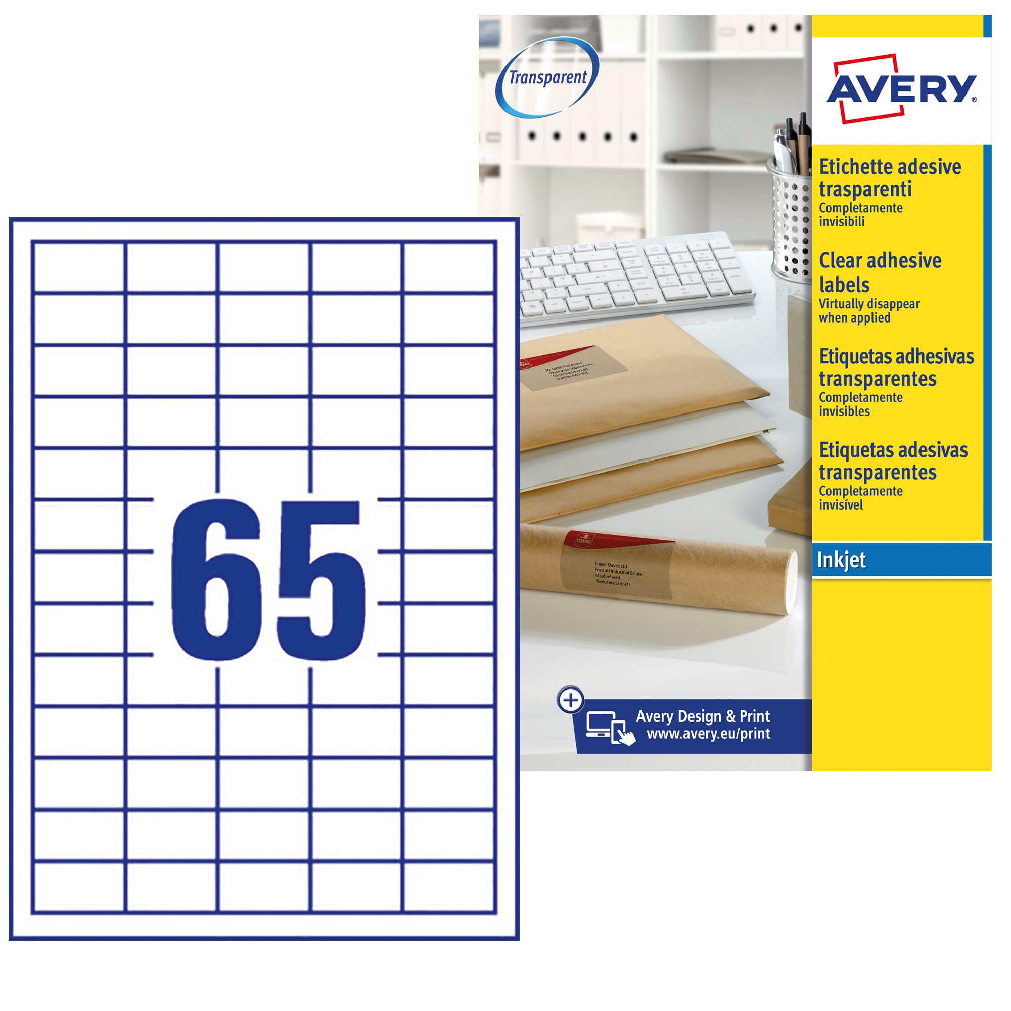 Avery Printable, Customisable Clear Mini Return Address Labels, Inkjet ...