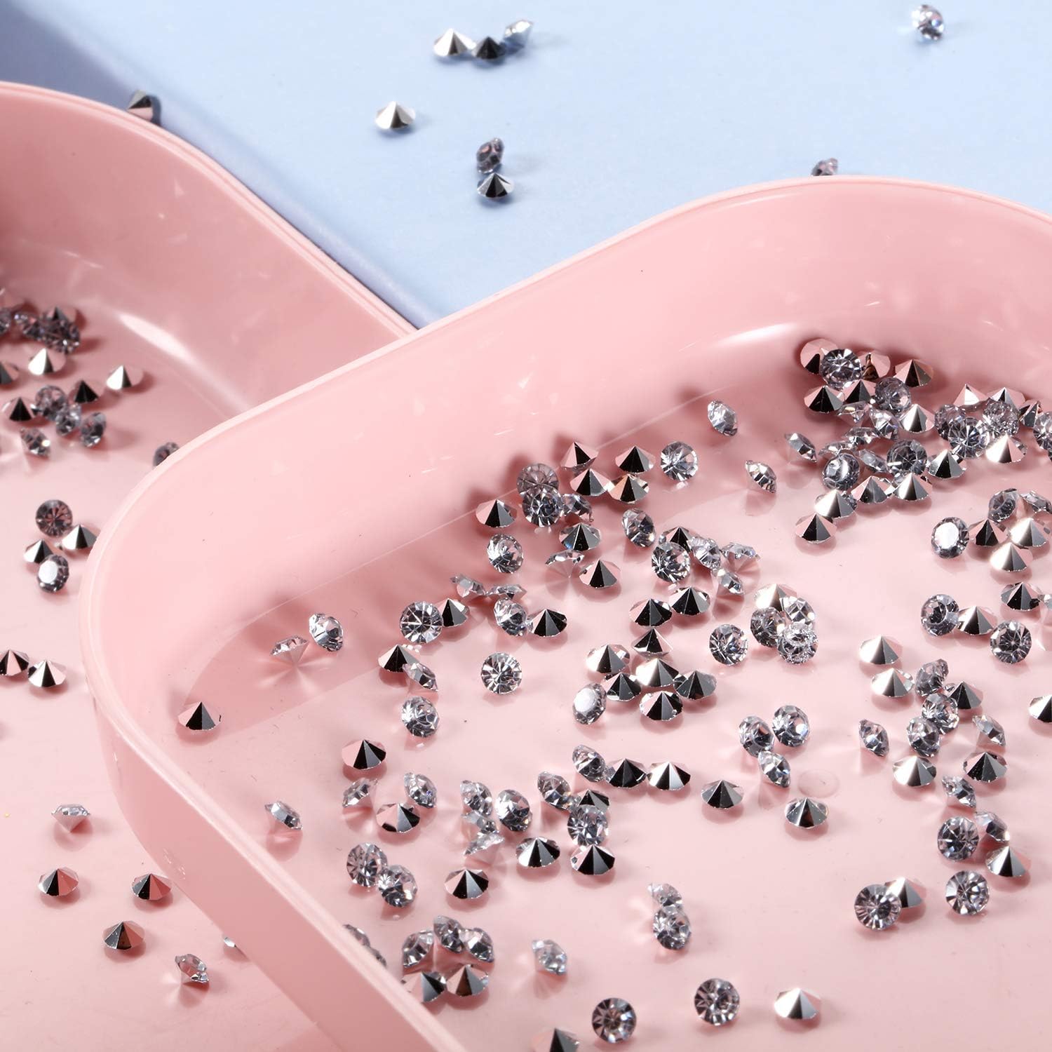 10000 Clear Wedding Table Scatter Confetti Crystals Acrylic Diamonds Rhinestones for Table Centerpiece Decorations Wedding Decorations Bridal Shower Decorations Vase Beads (Silver, 4 MM) - Image 6