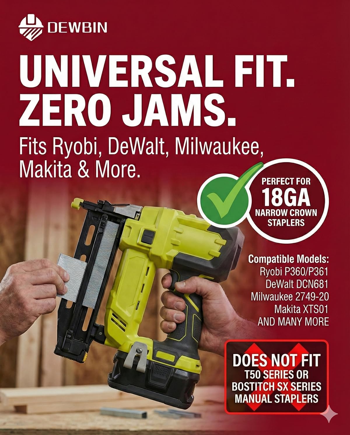 18 Gauge Narrow Crown Staples, 1000 Cts 5/8-Inch 18GA Heavy Duty Galvanized Upholstery Staples for Electric or Pneumatic Narrow Crown Stapler Guns thumbnail