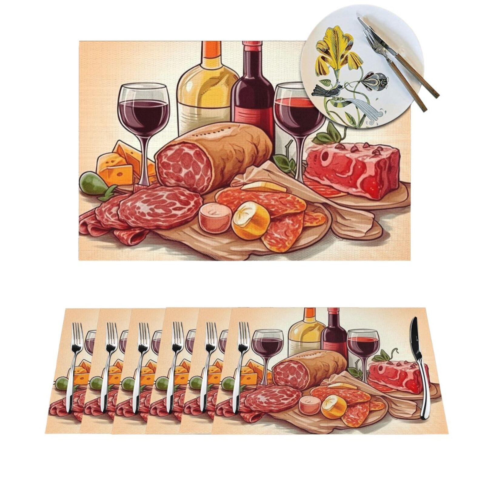 Sets de table durables en PVC tissé 45,7x30,5cm haute résistance