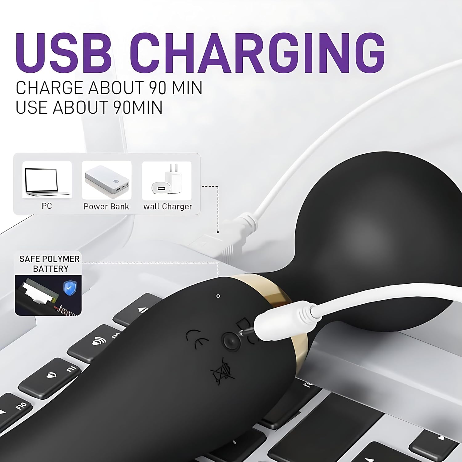 Click Charm Personal Massager for Women - Full Body Electric Massager - USB Rechargeable Handheld Massager with 10 Vibration Speeds and Patterns for women Massage & Relaxation Click Charm Personal Massager for Women - Full Body Electric Massager - USB Rechargeable Handheld Massager with 10 Vibration Speeds and Patterns for women Massage & Relaxation