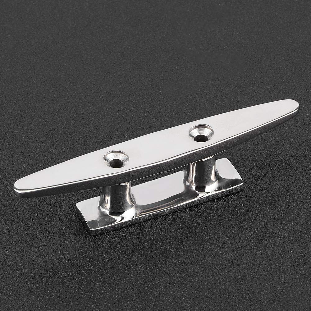 Akozon Cornamusas para Barcos, 4 Abrazaderas Marinas de 100 Mm/3,9 Pulgadas. Cornamusa para Muelle de Barco Muelle de Acero Inoxidable Accesorio de Cornamusa de Cuerda de Amarre de Cubierta