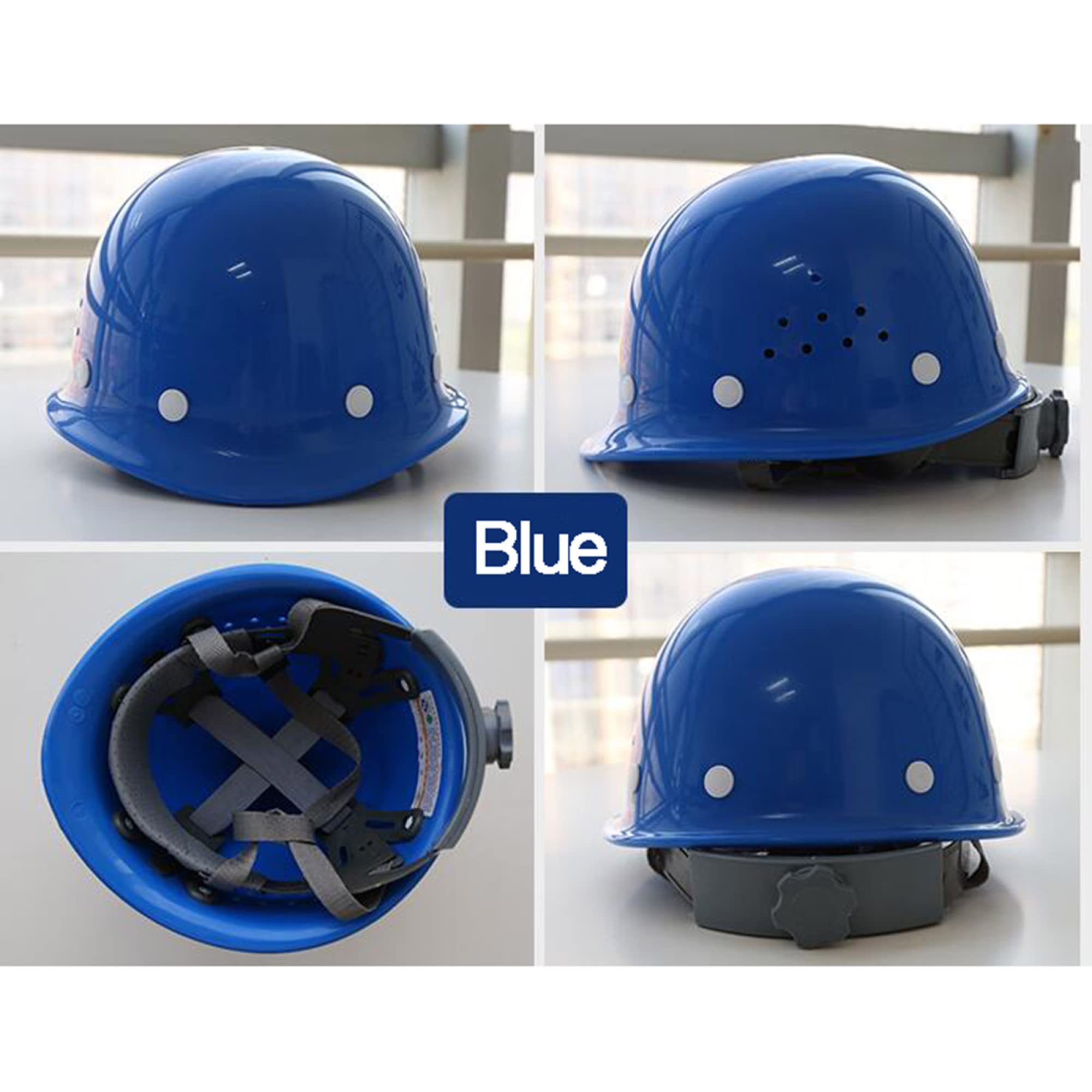 Casque de Sécurité Casque Frp Matériel 8 Points Casquette Doublée Casque de Sécurité Rigide Structure Casque, Ventilation Et Rotation Casquette Réglable, Protection Industri
