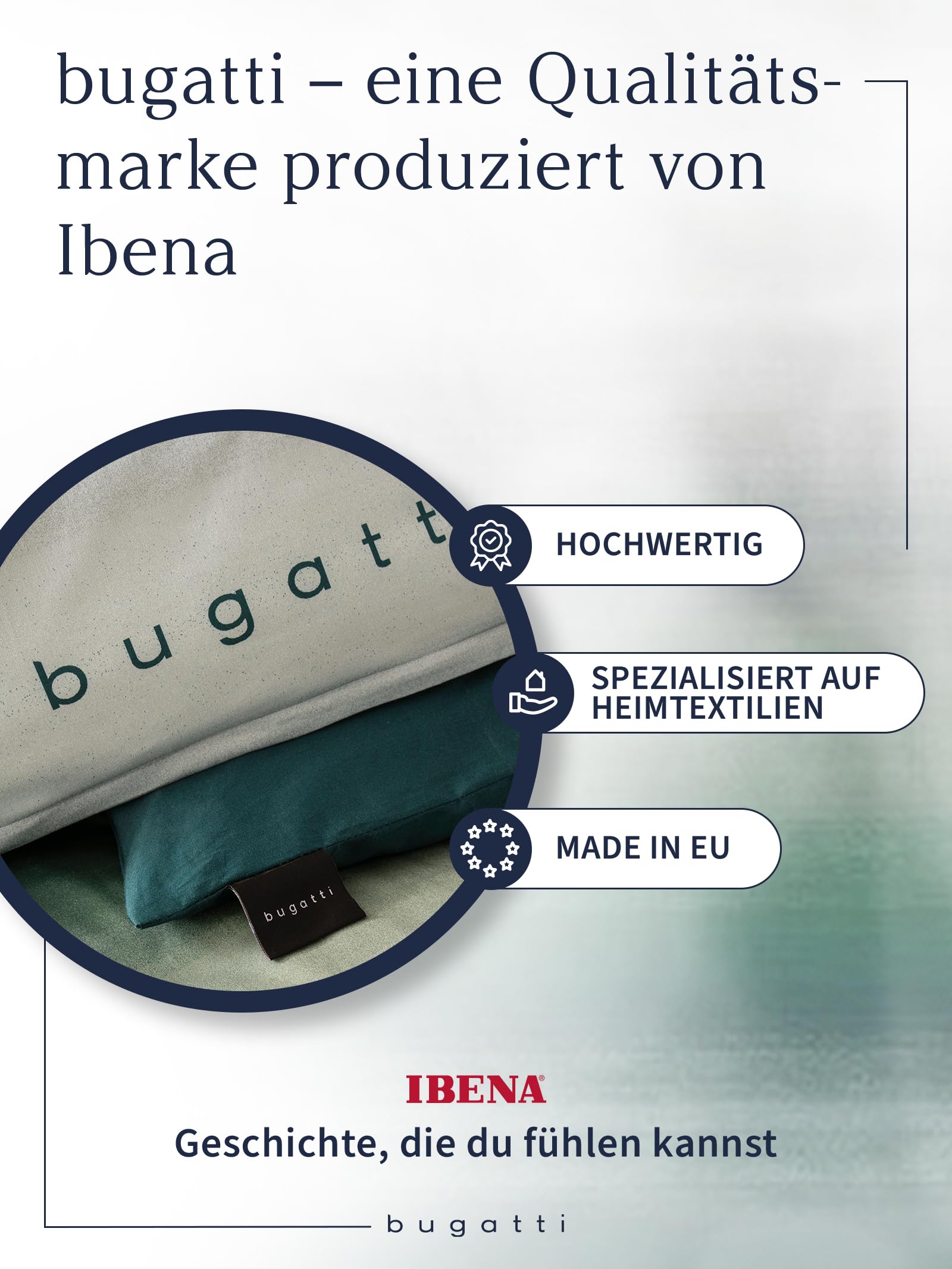 bugatti Bettwäsche 135 x 200 cm - 100% Baumwolle, Reißverschluss, anschmiegsam, weich & waschbar, Mako Satinbettwäsche gestreift grün grau